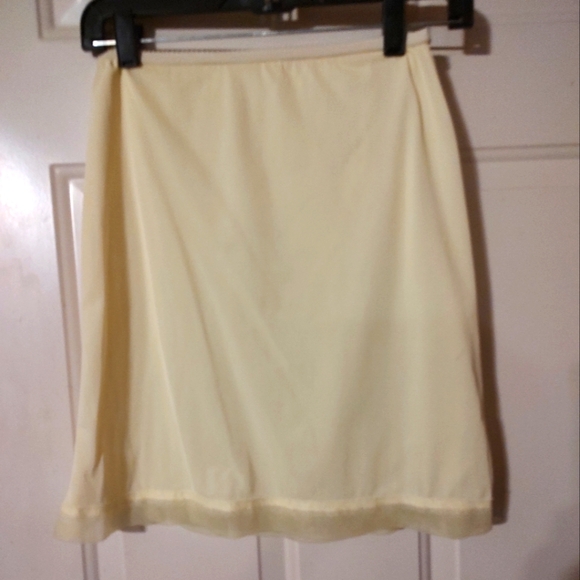 🔸💛🔸Divine Vintage 50's Buttercup Yellow Floral Lace & Satin Bow Slip - S/M - Picture 8 of 16